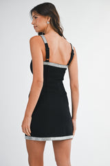 ZORA BEADS EMBELLISHED MINI DRESS