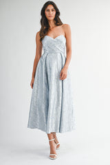 BLAISE FLORAL JACQUARD SATIN MIDI DRESS