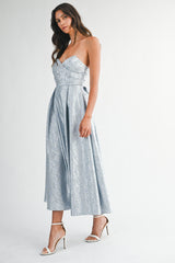 BLAISE FLORAL JACQUARD SATIN MIDI DRESS