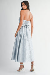 BLAISE FLORAL JACQUARD SATIN MIDI DRESS