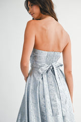 BLAISE FLORAL JACQUARD SATIN MIDI DRESS