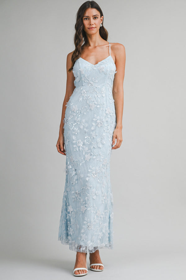 BRYNLEE SEQUIN EMBELLISHED MAXI DRESS