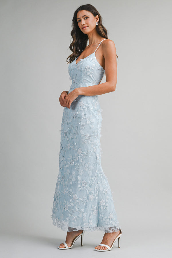 BRYNLEE SEQUIN EMBELLISHED MAXI DRESS