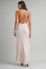 BRYNLEE SEQUIN EMBELLISHED MAXI DRESS
