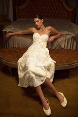 SARA APPLIQUE EMBELLISHED MIDI DRESS