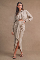 EMORY TWISTED FRONT SHIRTS DRESS