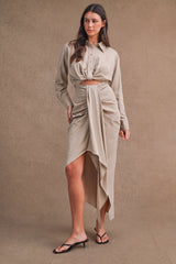 EMORY TWISTED FRONT SHIRTS DRESS