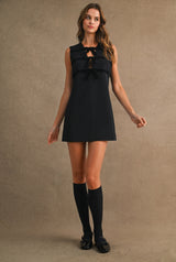 CHARLI VELVET BOW DETAIL MINI DRESS