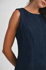 LYANNA POCKET PATCHED DENIM MINI DRESS