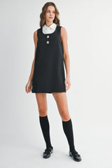 JAZLYNN SLEEVELESS SHIRT COLLAR DRESS