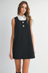 JAZLYNN SLEEVELESS SHIRT COLLAR DRESS