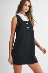 JAZLYNN SLEEVELESS SHIRT COLLAR DRESS