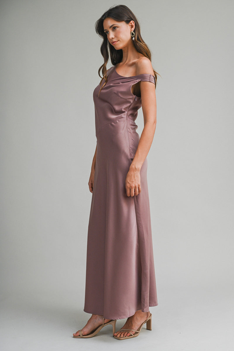 FAITH SATIN SLEEVELESS MAXI DRESS
