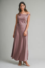 FAITH SATIN SLEEVELESS MAXI DRESS