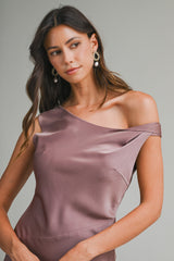 FAITH SATIN SLEEVELESS MAXI DRESS