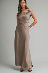 FAITH SATIN SLEEVELESS MAXI DRESS