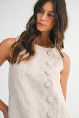 ANSSO TWEED SCALLOP MINI DRESS