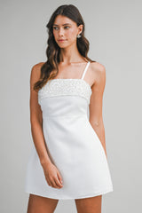 URIELL SEQUIN PEARL BEADED MINI DRESS
