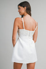 URIELL SEQUIN PEARL BEADED MINI DRESS