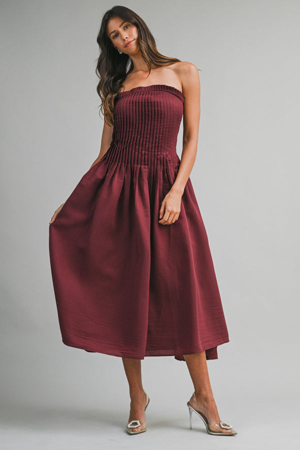 EVERLEE PLEATED MAXI DRESS