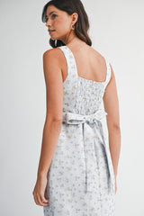 MIRANDA FLORAL JACQUARD MIDI DRESS