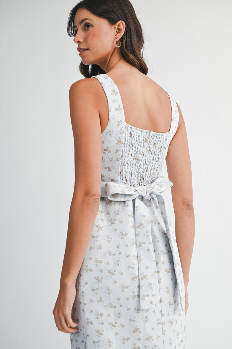 MIRANDA FLORAL JACQUARD MIDI DRESS  Mable Clothing
