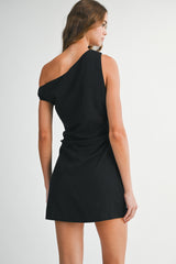 JENNY ONE SHOULDER SLEEVELESS MINI DRESS