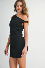 JENNY ONE SHOULDER SLEEVELESS MINI DRESS