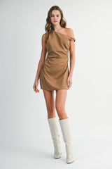 JENNY ONE SHOULDER SLEEVELESS MINI DRESS