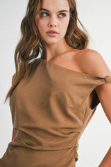 JENNY ONE SHOULDER SLEEVELESS MINI DRESS