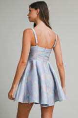 ALYSSA JACQUARD SWEETHEART MINI DRESS