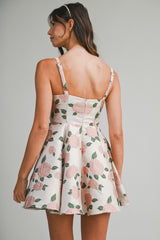 ALYSSA JACQUARD SWEETHEART MINI DRESS