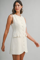 GRACIE TWEED TAILORED FRILL POCKET DRESS
