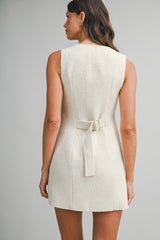 GRACIE TWEED TAILORED FRILL POCKET DRESS