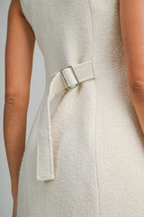 GRACIE TWEED TAILORED FRILL POCKET DRESS