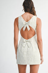 ALEENA FLOWER JACQUARD MINI DRESS