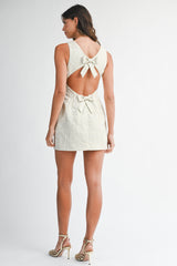 ALEENA FLOWER JACQUARD MINI DRESS