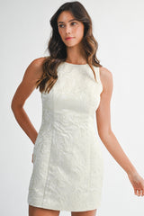 ALEENA FLOWER JACQUARD MINI DRESS