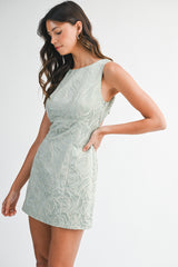 ALEENA FLOWER JACQUARD MINI DRESS