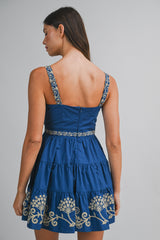 LINDSEY SLEEVELESS EMBROIDERY MINI DRESS