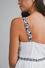 LINDSEY SLEEVELESS EMBROIDERY MINI DRESS