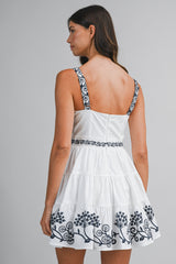 LINDSEY SLEEVELESS EMBROIDERY MINI DRESS