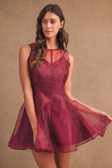 SKYLER ORGANZA SLEEVELESS MINI DRESS