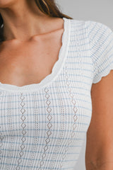 ANNA SCALLOP DETAIL KNITTED MINI DRESS