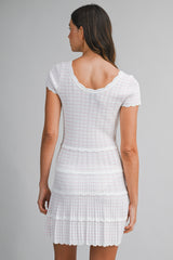 ANNA SCALLOP DETAIL KNITTED MINI DRESS