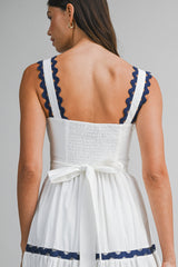 MONROE RIC RAC TRIM POPLIN MAXI  DRESS
