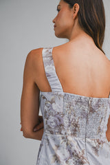STEPH FLORAL PRINTED SLEEVELESS MIDI DRESS