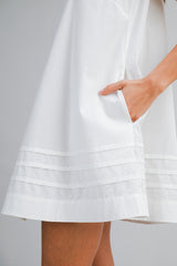 MAREN EMBROIDERED EYELET NECK MINI DRESS
