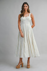 MARY WALL PAPER FLORAL PRINTED DRESS