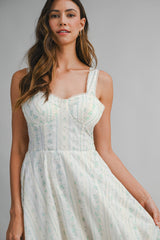 MARY WALL PAPER FLORAL PRINTED DRESS